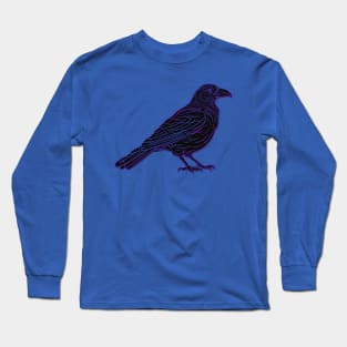 Black crow drawing Long Sleeve T-Shirt